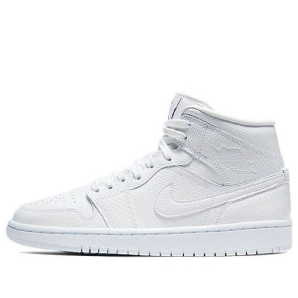 Nike Air Jordan 1 Mid Tops Retro Basketball Shoes Dame Hvite