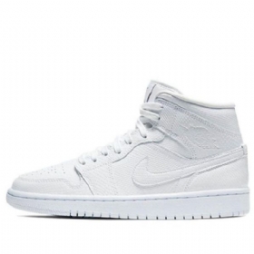 Nike Air Jordan 1 Mid Tops Retro Basketball Shoes Dame Hvite