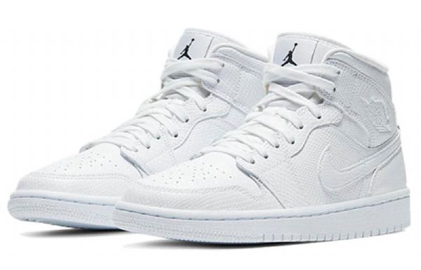 Nike Air Jordan 1 Mid Tops Retro Basketball Shoes Dame Hvite