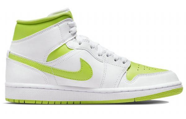 Nike Air Jordan 1 Mid Tops Retro Basketball Shoes Dame Hvite
