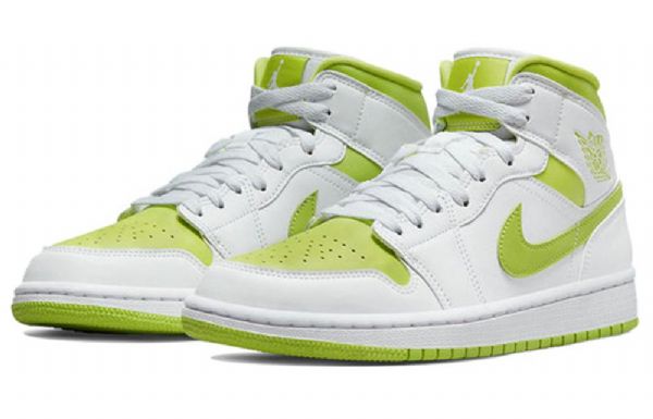 Nike Air Jordan 1 Mid Tops Retro Basketball Shoes Dame Hvite