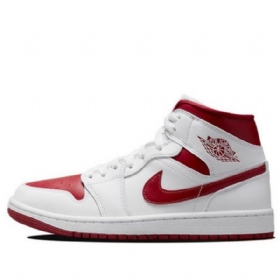 Nike Air Jordan 1 Mid Tops Retro Basketball Shoes Dame Hvite