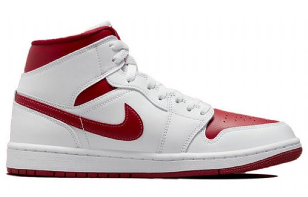 Nike Air Jordan 1 Mid Tops Retro Basketball Shoes Dame Hvite