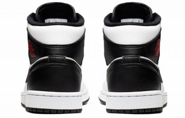 Nike Air Jordan 1 Mid Tops Retro Basketball Shoes Dame Hvite Svarte