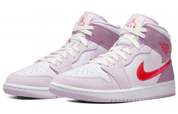 Nike Air Jordan 1 Mid Tops Retro Basketball Shoes Dame Lyse Lilla