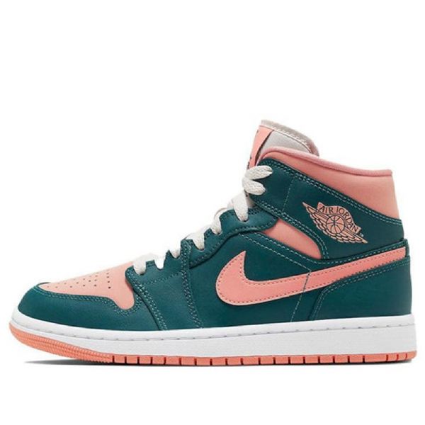 Nike Air Jordan 1 Mid Tops Retro Basketball Shoes Dame Mørke Grønn