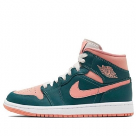 Nike Air Jordan 1 Mid Tops Retro Basketball Shoes Dame Mørke Grønn