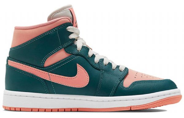 Nike Air Jordan 1 Mid Tops Retro Basketball Shoes Dame Mørke Grønn
