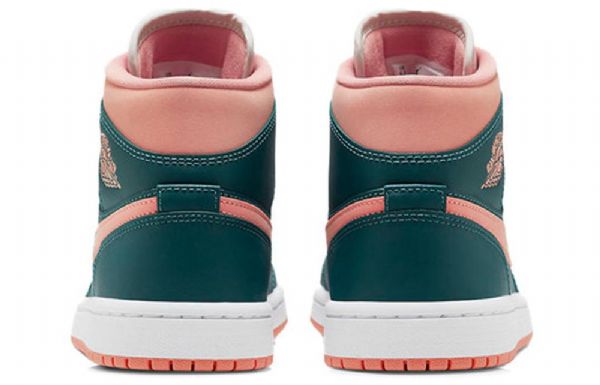Nike Air Jordan 1 Mid Tops Retro Basketball Shoes Dame Mørke Grønn