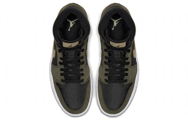 Nike Air Jordan 1 Mid Tops Retro Basketball Shoes Dame Olivengrønne