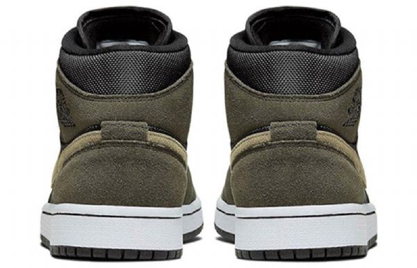 Nike Air Jordan 1 Mid Tops Retro Basketball Shoes Dame Olivengrønne