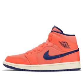 Nike Air Jordan 1 Mid Tops Retro Basketball Shoes Dame Oransje
