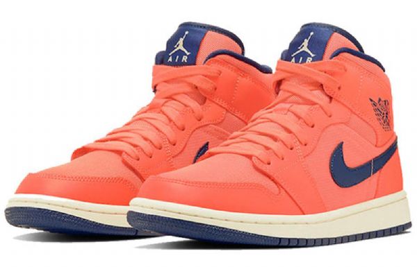 Nike Air Jordan 1 Mid Tops Retro Basketball Shoes Dame Oransje