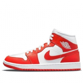 Nike Air Jordan 1 Mid Tops Retro Basketball Shoes Dame Rød