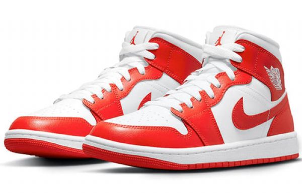 Nike Air Jordan 1 Mid Tops Retro Basketball Shoes Dame Rød