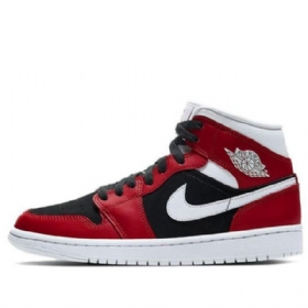 Nike Air Jordan 1 Mid Tops Retro Basketball Shoes Dame Rød Svarte