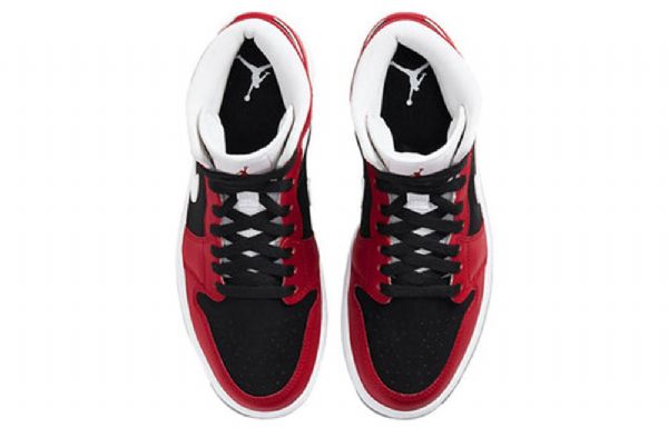 Nike Air Jordan 1 Mid Tops Retro Basketball Shoes Dame Rød Svarte