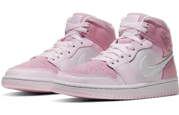 Nike Air Jordan 1 Mid Tops Retro Basketball Shoes Dame Rosa