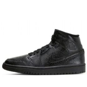 Nike Air Jordan 1 Mid Tops Retro Basketball Shoes Dame Svarte