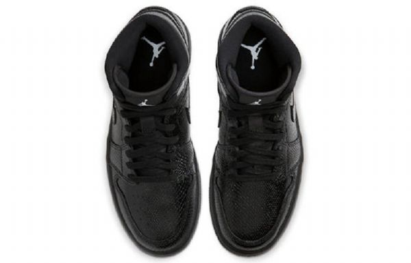 Nike Air Jordan 1 Mid Tops Retro Basketball Shoes Dame Svarte