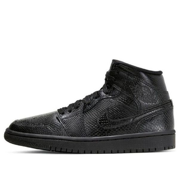 Nike Air Jordan 1 Mid Tops Retro Basketball Shoes Dame Svarte