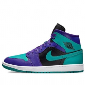 Nike Air Jordan 1 Mid Tops Retro Basketball Shoes Dame Svarte