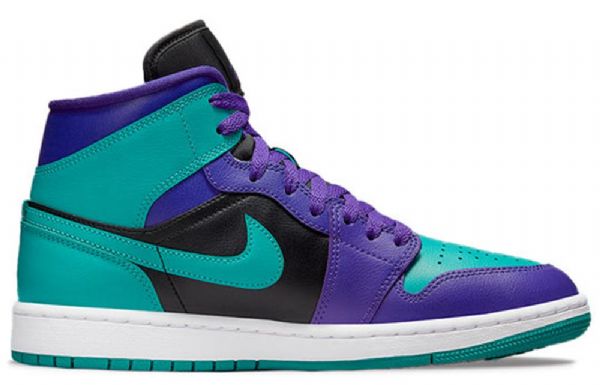 Nike Air Jordan 1 Mid Tops Retro Basketball Shoes Dame Svarte