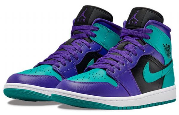 Nike Air Jordan 1 Mid Tops Retro Basketball Shoes Dame Svarte