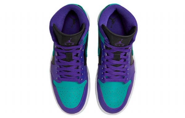 Nike Air Jordan 1 Mid Tops Retro Basketball Shoes Dame Svarte