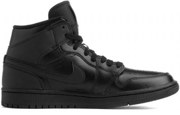 Nike Air Jordan 1 Mid Tops Retro Basketball Shoes Dame Svarte