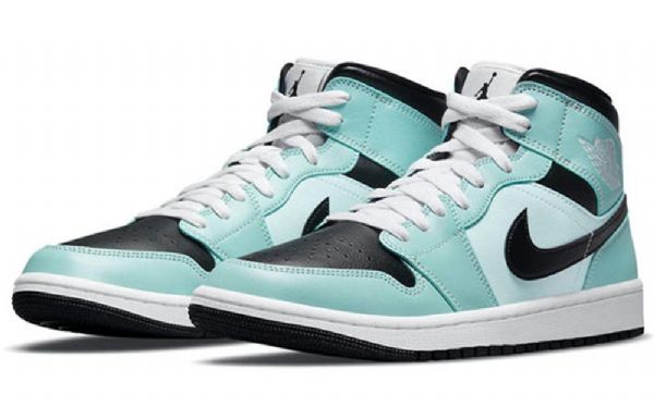 Nike Air Jordan 1 Mid Tops Retro Basketball Shoes Dame Svarte