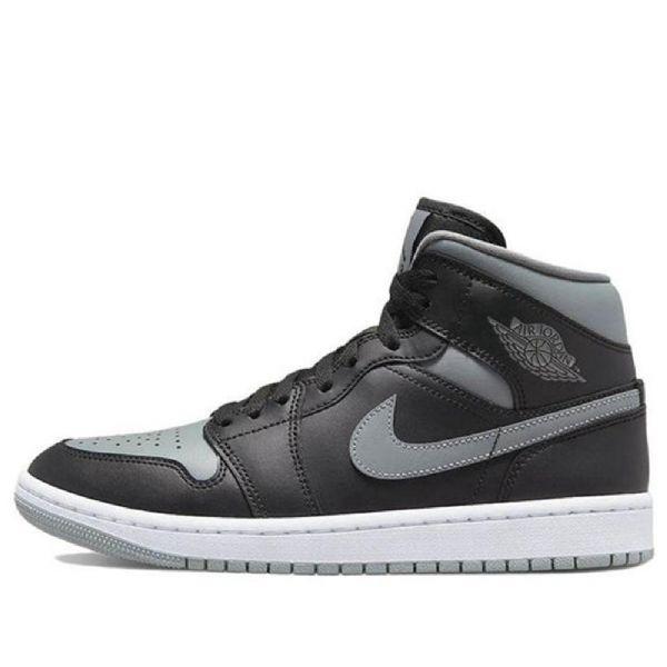 Nike Air Jordan 1 Mid Tops Retro Basketball Shoes Dame Svarte Grå