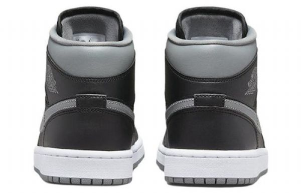 Nike Air Jordan 1 Mid Tops Retro Basketball Shoes Dame Svarte Grå