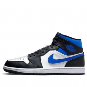 Nike Air Jordan 1 Mid Tops Retro Basketball Shoes Herre Blå