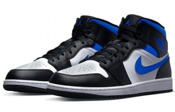Nike Air Jordan 1 Mid Tops Retro Basketball Shoes Herre Blå