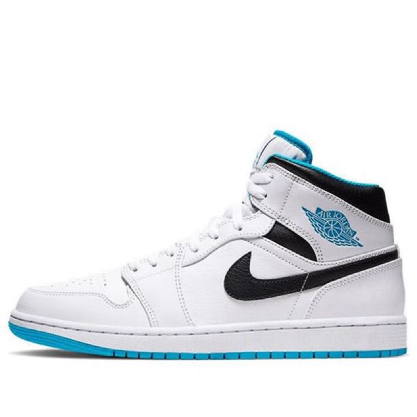 Nike Air Jordan 1 Mid Tops Retro Basketball Shoes Herre Blå
