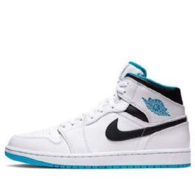 Nike Air Jordan 1 Mid Tops Retro Basketball Shoes Herre Blå