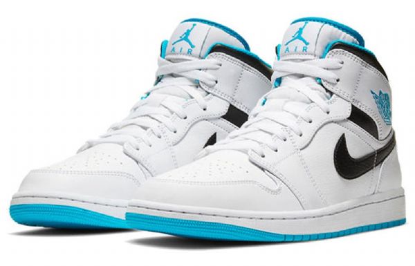 Nike Air Jordan 1 Mid Tops Retro Basketball Shoes Herre Blå