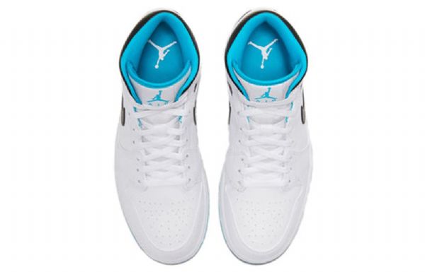 Nike Air Jordan 1 Mid Tops Retro Basketball Shoes Herre Blå