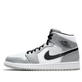 Nike Air Jordan 1 Mid Tops Retro Basketball Shoes Herre Grå