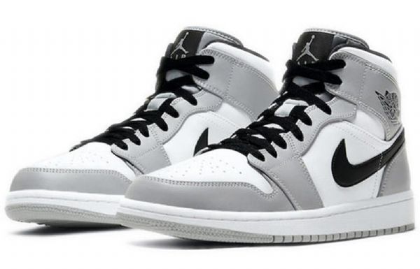 Nike Air Jordan 1 Mid Tops Retro Basketball Shoes Herre Grå