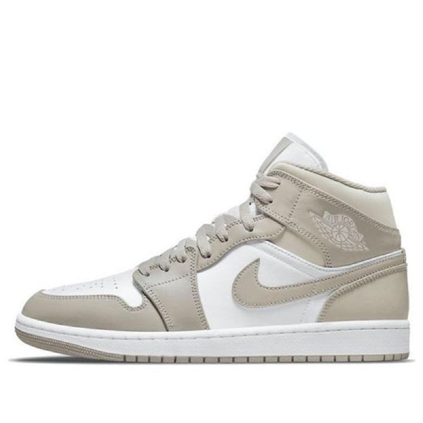 Nike Air Jordan 1 Mid Tops Retro Basketball Shoes Herre Grå