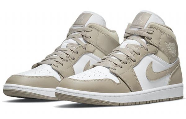 Nike Air Jordan 1 Mid Tops Retro Basketball Shoes Herre Grå