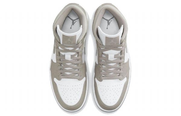 Nike Air Jordan 1 Mid Tops Retro Basketball Shoes Herre Grå