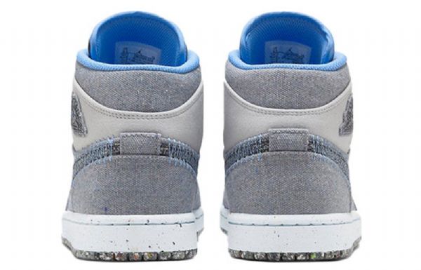 Nike Air Jordan 1 Mid Tops Retro Basketball Shoes Herre Grå Blå