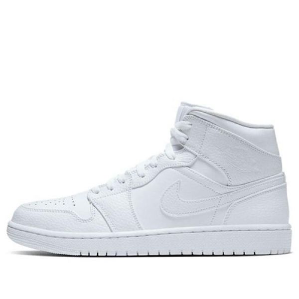 Nike Air Jordan 1 Mid Tops Retro Basketball Shoes Herre Hvite