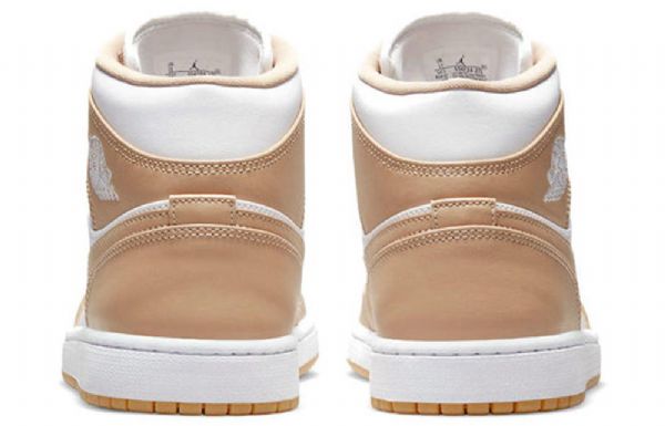 Nike Air Jordan 1 Mid Tops Retro Basketball Shoes Herre Khaki Hvite