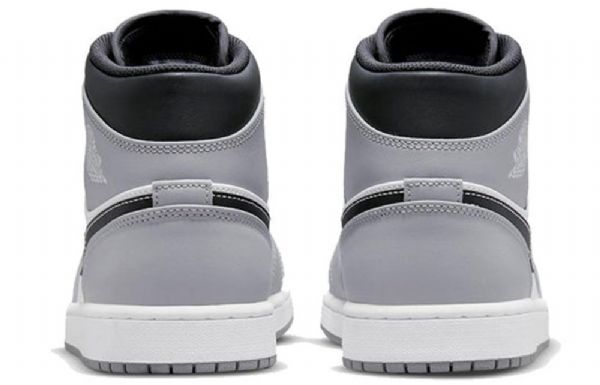 Nike Air Jordan 1 Mid Tops Retro Basketball Shoes Herre Lyse Grå