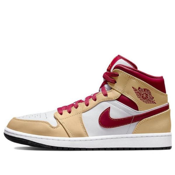 Nike Air Jordan 1 Mid Tops Retro Basketball Shoes Herre Lyse Rød