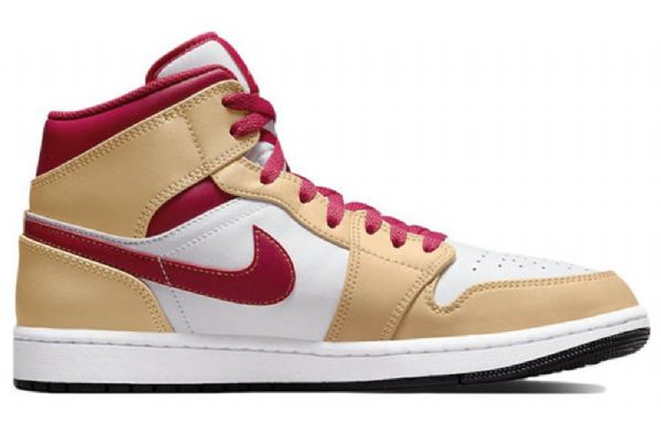 Nike Air Jordan 1 Mid Tops Retro Basketball Shoes Herre Lyse Rød
